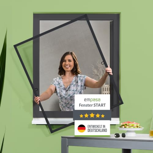 empasa Insektenschutz Fliegengitter Fenster START Fliegenschutz Alurahmen | Farbe:Anthrazit, Größe:60 x 80 cm