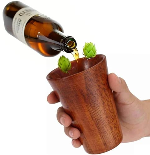 VIFERR Hölzerner Trinkbecher, Handgefertigter Jujube-Holzbecher, Mini Kaffeetasse, Milchbehälter für Kaffee, Bier, Tee, Saft, Milch