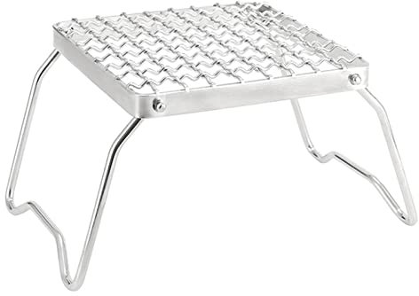 NIHENHAO Parrillas plegables de acero inoxidable para pícnics y fogatas, parrillas de camping con patas plegables