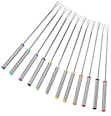 Cabilock 6 Piezas Tenedor Para Fondue Malvaviscos Cuchara Equipo Tenedores De Fondue Brochetas De Fondue Palitos De Fondue De Chocolate Platos Queso a La Parrilla Tenedor De Postre