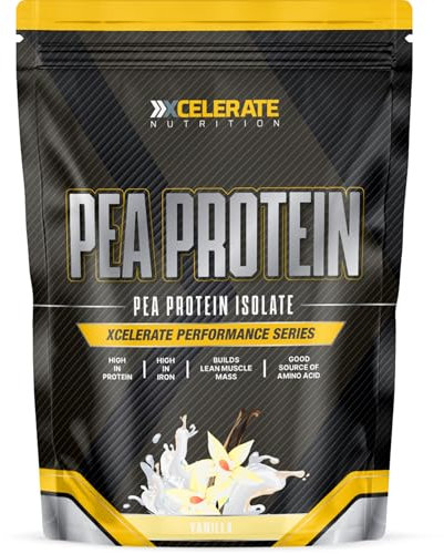 Pea Protein Powder - 100% Plant-Based Protein Isolate - Low Fat & Sugar - Supports Muscle Growth, Satiety & Digestive Health - Vegan & Gluten-Free - by XCelerate Nutrition (5Kg, Vanilla)
