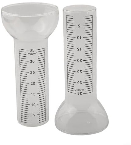 Gdfnmogo Ersatzglas, für Regenmesser 35 mm Niederschlag, Messzylinder transparent, wetterfest, Gartenwerkzeug, Regenmesser, Glas, 2 Stück