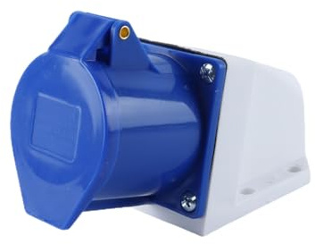 VOANZO Prise Murale étanche cms coudée 220 V 32 A, Bleu Industriel, 32 A 220-250 V, pour Centrale électrique métallurgique