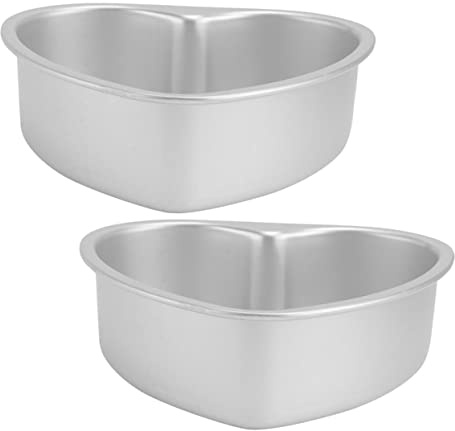 DIYEAH 2 pezzi Teglie Cuore in Alluminio Premium per Dolci Stampi Tortiera Forma Cuore Riutilizzabili con Superficie Liscia Antiaderenti e Resistenti alla Ruggine per Mini Cheesecake e