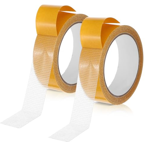 Heclia Lot de 2 rouleaux de ruban adhésif double face en tissu robuste pour ourlet - Sans couture et sans repassage - Multifonctionnel - 3 cm de haut - Ourlet solide - Pour vêtements, rideaux