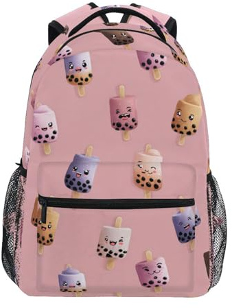 Kcldeci Sac à dos pour enfants pour garçons et filles - Sacs à dos d'école primaire Cake Pop Boba - Sacs à livres pour garçons et enfants - S-M, Cake Pop Boba, M, Sac à dos daypack