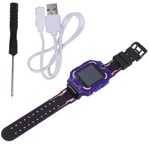 ibasenice Smart Watch Waterproof Sos Telephone Watch Ipx7 1.44 Inch | Silicone Band, 400mah Battery, Electric Fence Alarm Clock, Purple, School Outdoor Activities