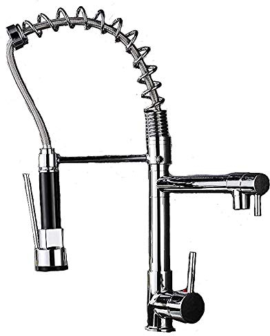 Gastro Profi Spültisch Küche Armatur Mischbatterie Wasserhahn Brause Spiralfeder Ausziehbar Glanz/Chrom