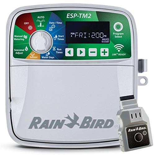 Rain-Bird ESP-TM2 Indoor Outdoor Irrigation WiFi Zone Controller Timer Box and Link Lnk WiFi Mobile Wireless Smartphone Upgrade Module Sprinkler System (12 Zone)