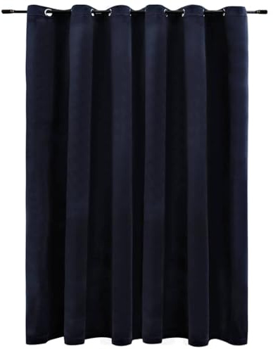 vidaXL Tenda Oscurante con Anelli in Metallo Velluto Nera 290x245 cm