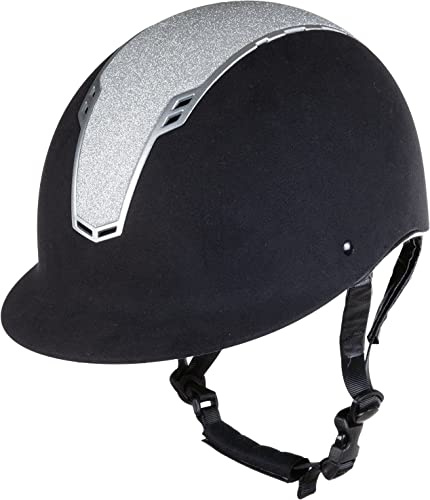 HKM Casque Graz pour garçon Noir/argenté Taille M/L (57-59 cm)