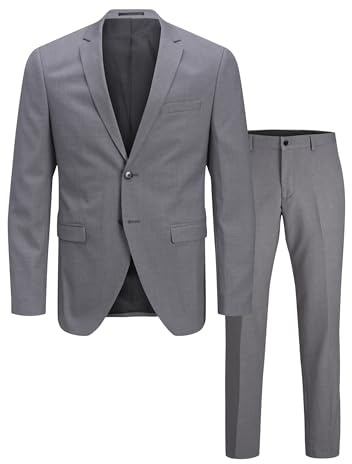 JACK&JONES Men's JPRFRANCO Suit NOOS Anzug, Light Grey Melange/Fit:SUPER Slim FIT, 56