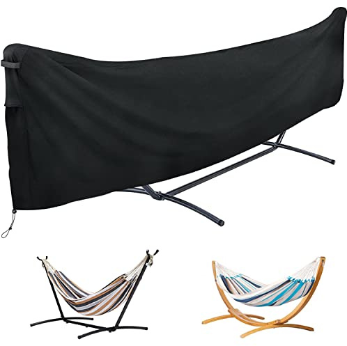 MRWiZMS Housse de Hamac Extérieur Imperméable, Baches Complète Oxford 420D, Bache de Protection Adaptée pour Hamac et Hamac Double, Coupe-Vent, Résistant à l'hiver, aux Intempéries (260 x 17 X 85 cm)