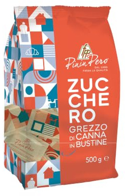 Pinin Pero Zucchero di Canna in bustine 500 g - Kit Family 100 bustine da 5 g