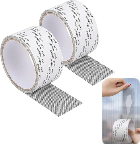 Fliegengitter Reparatur Klebeband,Mengger 2 Rollen Fliegengitter Reparatur Set Selbstklebend 5 m x 5 cm Reparatur Klebeband Sticker Wasserdicht für Fenster Reparatur Anti Moskito Insekten (Grau)