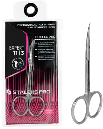 STALEKS PRO by Natury Nails Forbici professionali per cuticole per mancini. Anelli ergonomici. Acciaio inossidabile. Expert SE 11/3