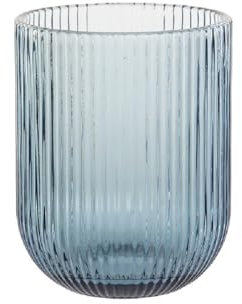 BIBIHOME Set 6 Bicchieri Cristallo Grattato Azzurro Item International Bicchieri 240 ml Eleganti e Resistenti Design Raffinato per Tavola Moderna Perfetti per Cocktail, Aperitivi e Occasioni Speciali