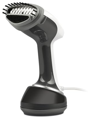 Girmi ST92 Ferro da Stiro Verticale a Vapore da viaggio, Stiratrice,1700 W, Piastra INOX, Capacità 360cc, Funzione Auto-spegnimento, Pronto in 40 sec, Accessori inclusi, Bianco/Grigio
