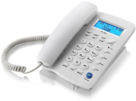 Téléphone filaire de bureau pour téléphone fixe à domicile avec gros boutons anneaux haut-parleur réglable téléphone fixe standard téléphone fixe filaire avec répondeur automatique