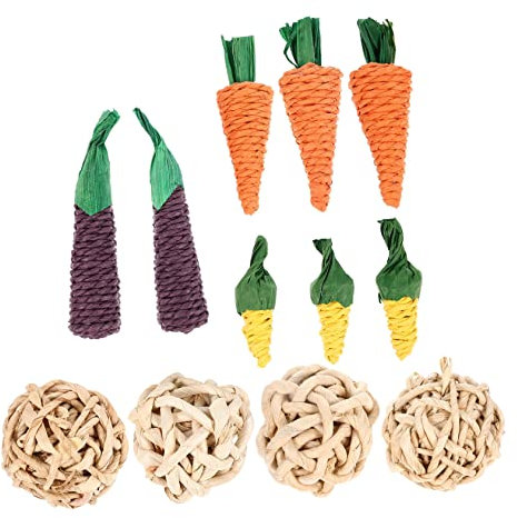 Angoily 12stücke Teiliges Kauspielzeug Kleintiere Natürliche Holzspielzeuge Für Hamster Meerschweinchen Und Kaninchen Zahnpflege Und Beschäftigungsspielzeug Gesundheit Und