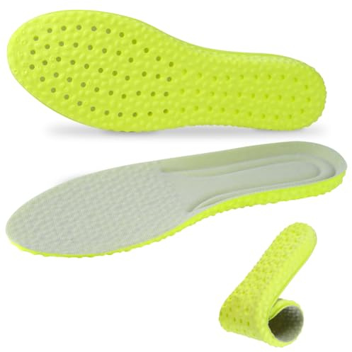 Flintronic Minnesskum för herr- och damskor, kan skäras till storlek, PU sport innersulor, andas, extra dämpning, fotvård, promenader, vandring, 41–42, 26,5 cm
