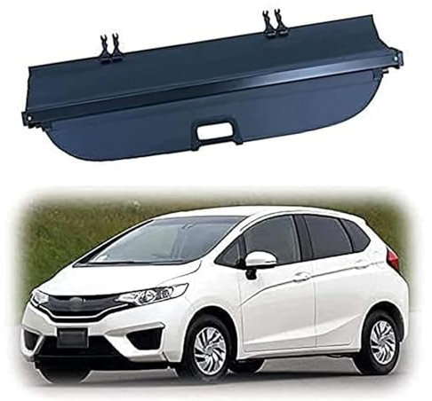 Auto Einziehbarer Laderaumabdeckung Kofferraum für H.o.n.d.a Fit Jazz 2014+, Schwarz Schutz Der Privatsphäre Abdeckung Hutablage Cargo Cover, Ausziehbar Kofferraumabdeckung Rollo