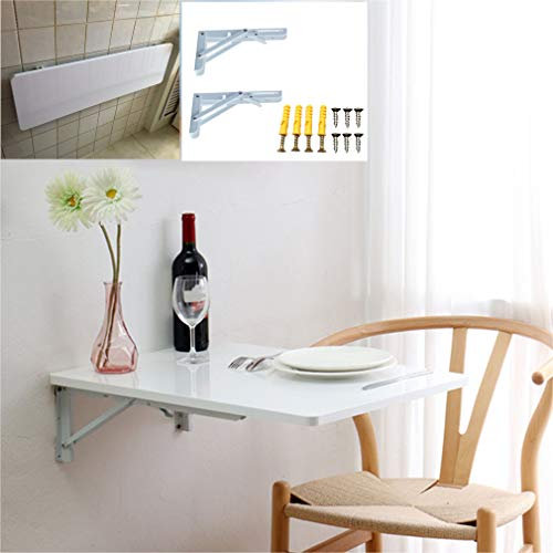 An der Wand montierter Küchentisch, einfacher Klapptisch, für den Schreibtisch von Kindern auf kleinem Raum, maximale Belastung 40 kg, für Wohnzimmer/Schlafzimmer/Werkbank, weiße Farbe