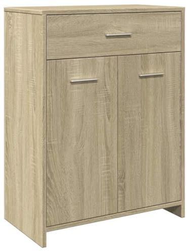 vidaXL Badrumsskåp sonoma-ek 60x33x80 cm konstruerat trä, badrumsförvaringsskåp, badskåp, tvättrumsskåp, toalettförvaringsskåp, badrumsskåp