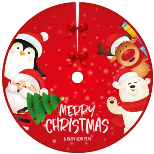 Jupe de Sapin de Noël Circulaire - Cache Pied Arbre de Noël 90 cm - Couverture Base et Accessoires de Décoration pour Festivals d'Hiver et Nouvel An
