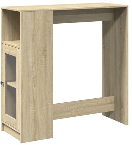 vidaXL Tavolo Bar con Rastrelliera Sonoma 101x40x103,5 cm Multistrato, Tavolo Bar con ripiano, Tavolo Alto, Mobile da Bar, Tavolo Bar da Cucina