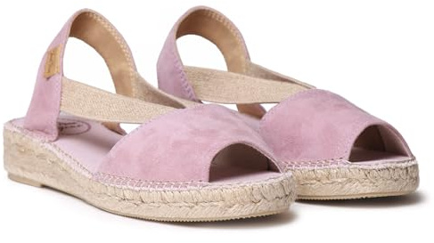 TONI PONS ELLA Espadrille för kvinnor i enfärgade färger, tillverkad i mocka., Lavendel, 41 EU