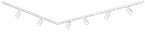 BRILONER - Set completo di binari, 6x spot GU10 orientabili, a L, sistema di binari a soffitto, binario per faretti, lampada a soffitto, plafoniera, faretto, 3m, bianco