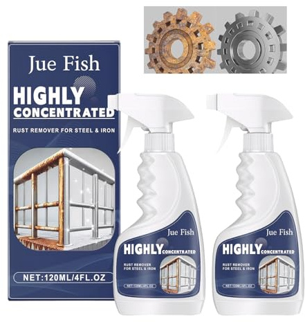 GMHLLES 2pcs Rust Remover for Metal 120ml Rust Remover Spray,Multifunctional Rust Removal Spray Suitable for Metal,Car and Steel Surfaces(With Sponge *1)