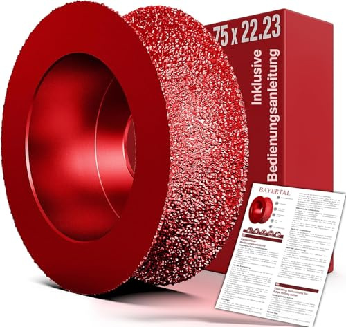 BAYERTAL® Diamant Außen Kantenfräser Ø 75 mm x 22,23 R10 - Premium Qualität zum Abrunden von harten Fliesen, Granit u.v.m - Abrundfräser für hochwertige Präzise Ergebnisse - Radiusfräser 75mm R10
