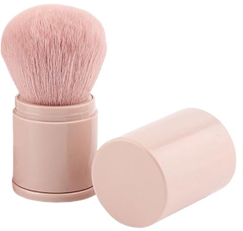 Brocha para polvo facial, brocha retráctil para polvos, pequeña herramienta de maquillaje para rubor, sombra de ojos, aplicador cosmético de base