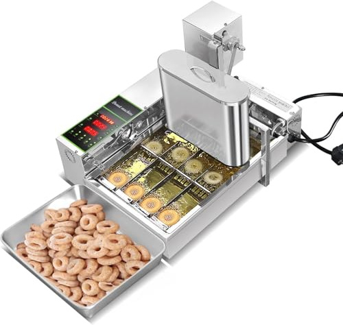 ylpddmm Macchina per Fare Ciambelle Automatica Commerciale a 4 File, Macchina per Ciambelle, Macchina per friggere Ciambelle, Macchina per Ciambelle, tramoggia da 5,5 l, 1750 Pezzi/Ora