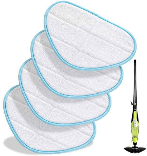 4 Steam Mop Pads Compatible with H2O HD Steam Mop,Reusable Microfibre Mop Pads,Mop Pads for Floor Cleaning,