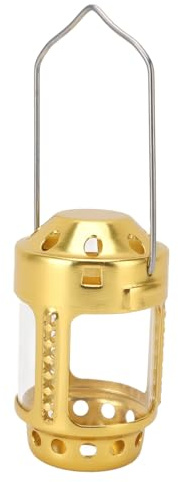 UPALDHOU Porta della Luce da tè in Lega di Alluminio Tradizionale Illuminazione a Candele Struttura Sospesa Regolabile Styling retrò Classico per il Campeggio di Emergenza all'aperto con Base in