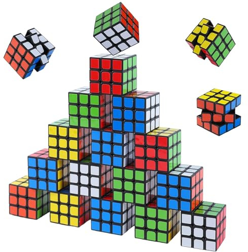 16 Stück Mini Zauberwürfel, Zauberwürfel Set, Zauberwürfel 3x3, Rubiks Cube 3x3 für Kinder und Erwachsene, Ideales Reisespiel und Lernspielzeug, Kompaktmaße