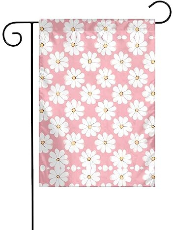 Bandera de jardín impresa con textura de crisantemo blanco, 30 x 45 cm, elegante bandera de jardín vertical de doble cara, decoración para todas las estaciones.