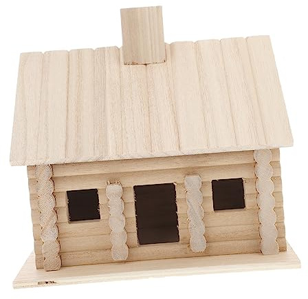 ZZTDHG 2 ück Vogelnistkästen aus Holz die Gartendekoration, kompakte, wetterbeständige Hütte mit belüftetem Fenster, lackierbares Vogelhaus den Außenbereich, geeignet für Vögel und Terrassendekoration