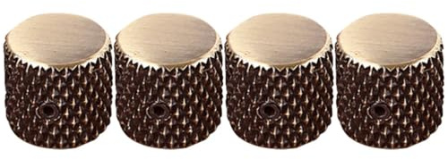 TOYANDONA 4 Stück Metall Bedienknöpfe für E-gitarre und E-bass mit Sechskantigem Schraubenschlüssel Installieren mit Elegantem Design Geeignet für Gitarren und Bassregler