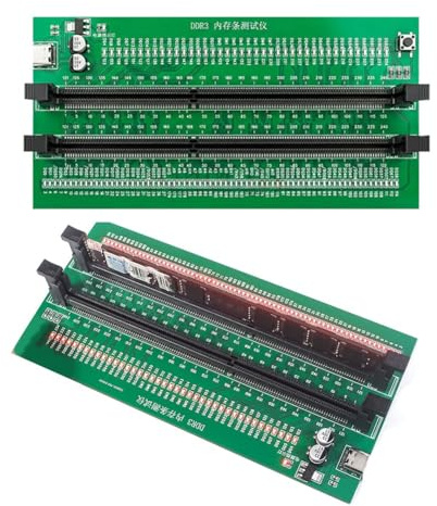 Ounfhtrttk 2 Pezzi DDR3 Memory Tester PCB DDR3 Memory Test Card con 110 Indicatori LED per Computer Desktop DDR3 Memory RAM Tester