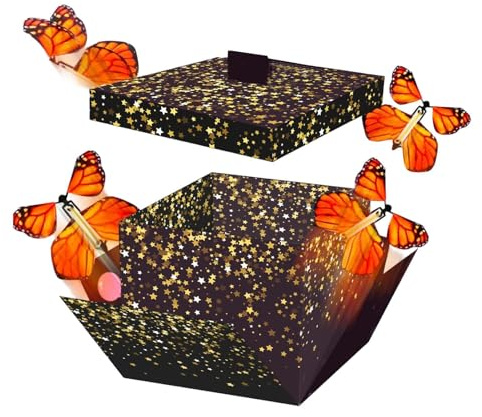 Fliegende Schmetterling Überraschungsbox - Explosionsbox Geschenk Für Geburtstag Abschluss Neujahr | Eleganter Behälter Fotos Blumen Karten Geld, 15x14.2x12.4cm 125g