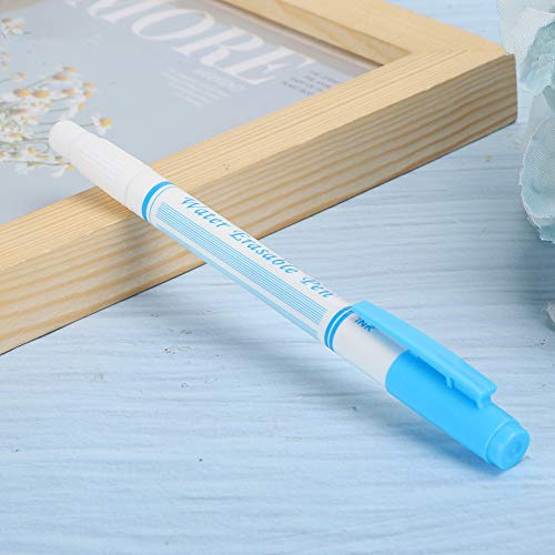 Xiuganpo Juego de Bolígrafos Borrables con Agua, 10 Uds., Herramientas de Marcador de Tela de Doble Cabeza para Sastrería, Manualidades y Costura, Diseño de Plástico y Fibra de 6 Pulgadas (BLUE)