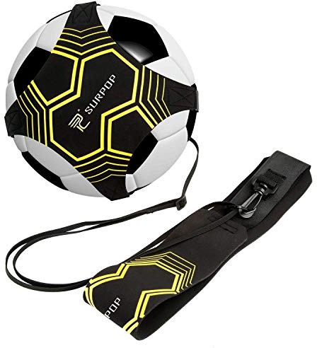 Surpop Soccer/Volleyball/Rugby Trainer, Football Kick Throw Solo Practice Training Aid Control Skills Adjustable Waist Belt for Kids Adults