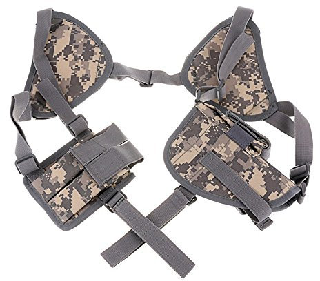 Hunting Explorer Tactical Underarm Shoulder Gun Holster Anti-Thief Concealed Armpit Pistol Holster Bag with 2 Holsters