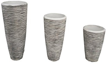 Antikes Wohndesign 3er Set Amphore Vasen Set Steinvase Blumenkübel Torvasen Amphorenvase Türvasen Blumenkübel