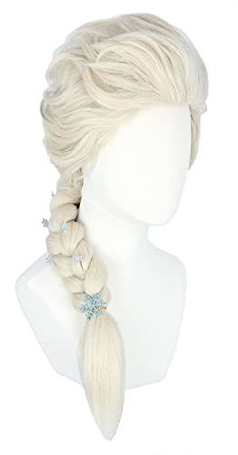 Topcosplay Prinzessin Perücke, Perücke Blond für Damen und Kinder Zöpfe Geflochten Cosplay Perücken für Halloween Kostüm Karneval