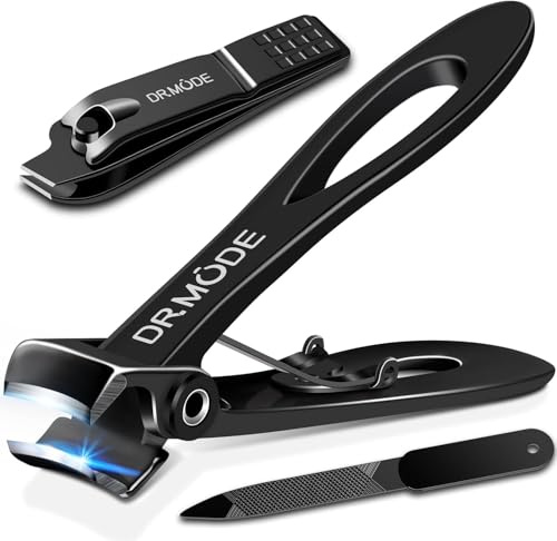 Nail Clippers for Thick Nails - DRMODE Large Toe Nail Clippers for Thick Nail with 16mm Wide Jaw Opening, Heavy Duty Toenail Clippers Cutter for Seniors Men Big